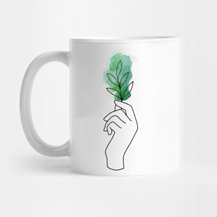 line art hand Mug